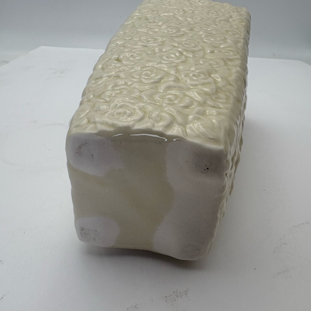 Tall Cream Flower-Embossed Planter or Vase -Heavy - Picture 8 of 14